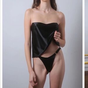 Silk Black Satin Cami Tank